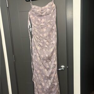 Azazie Floral Dress in Lavender